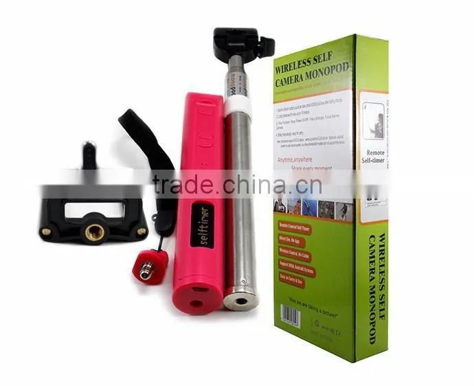 wholesale wired monopod selfie stick headphone cable control