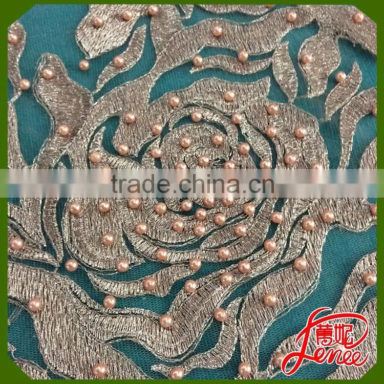 Hot Sale Handmade Embroidery with Soft Golden thread Material