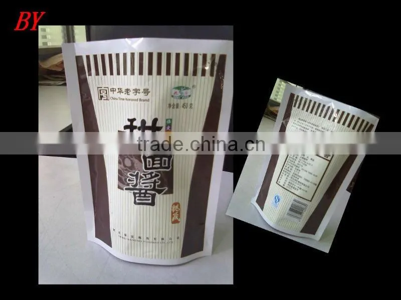 New! hot sale new design BOPP/PE sauce packing bags
