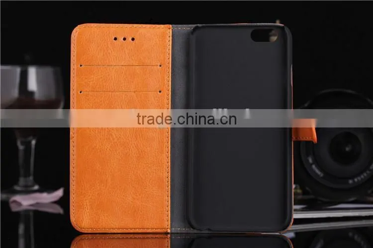 Factory direct selling crystal grain leather mobile phone case for iphone 6