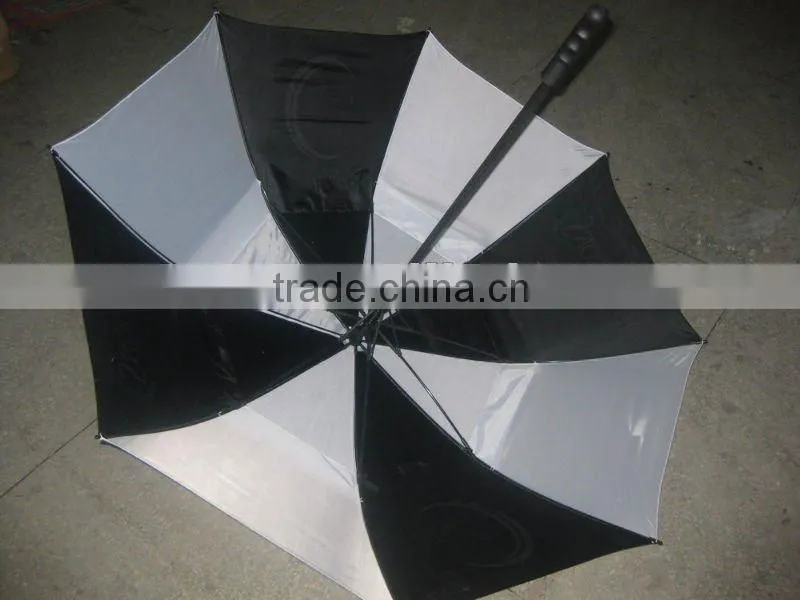 High Quality Two layers Windproof auto open fiberglass promotional umbrella golf umbrella