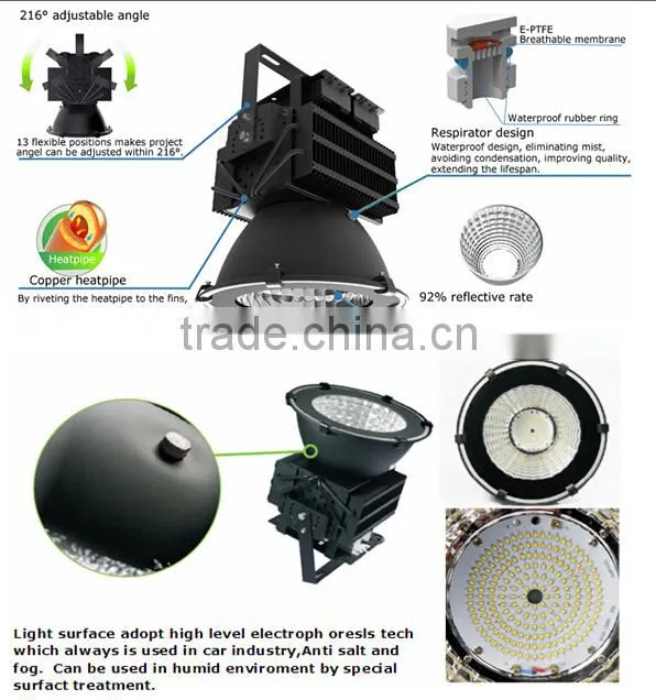 300W LED high bay light waterproof XTE LED Meanwell Driver 5 Year Warranty outdoor led high bay light 300w