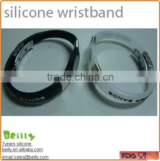 custom debossed embossed silk print ink-filled colourful silicone wristbadn bracelet
