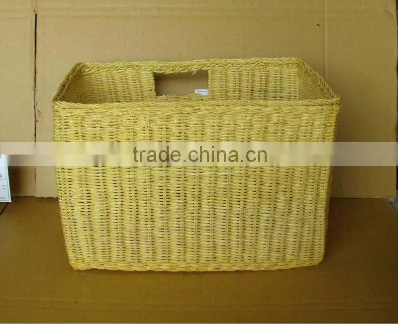 Blue Set/3 Nested Round Bamboo And Rattan Basket