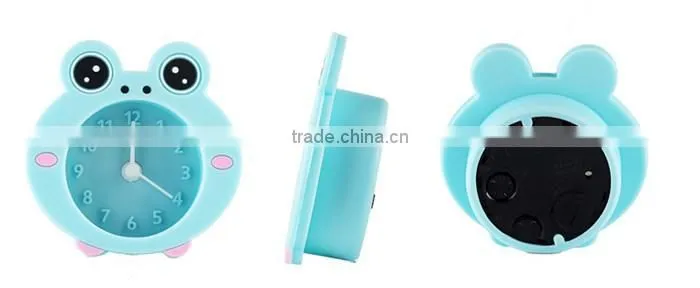 Wholesale creative mini silicone small alarm clock Frogs candy color silicone lazy alarm clock digital alarm clock