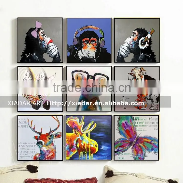 Modern art canvas dog oil painting for livingroom decoration