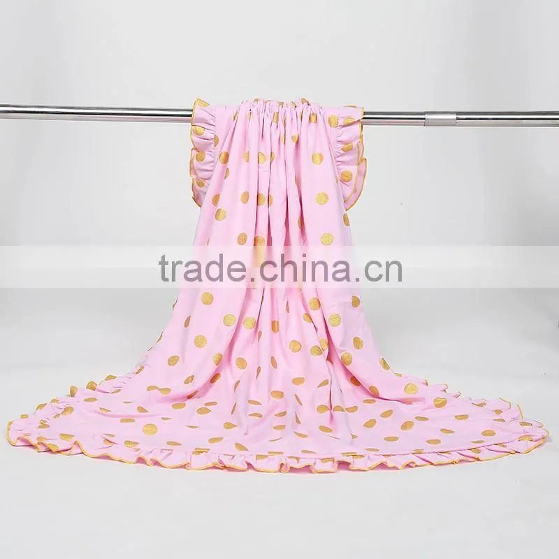 many colors gold dots fleece blanket for children
