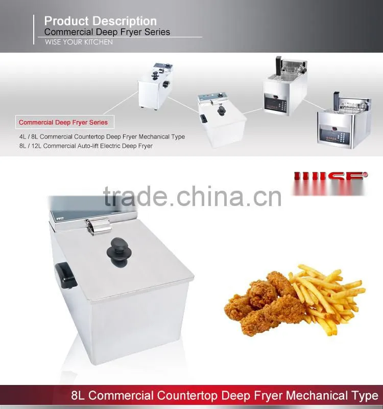 Commercial Electric Stainless Steel Countertop Deep Fryer 8L Mechanical Type