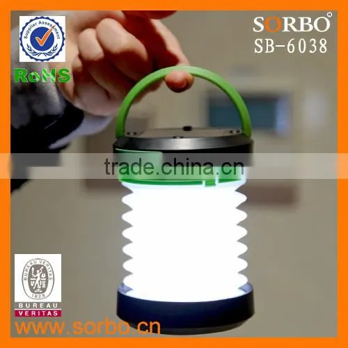 Mini Rechargeable LED Lantern With Solar Panel and Phone Charger for Hiking ,Boating,Camping,Home