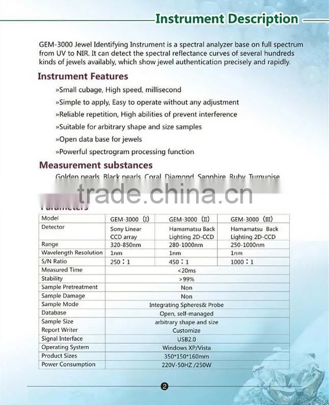 UV/VIS Spectrophotometer with Wavelength range of 225-1100nm GEM-3000