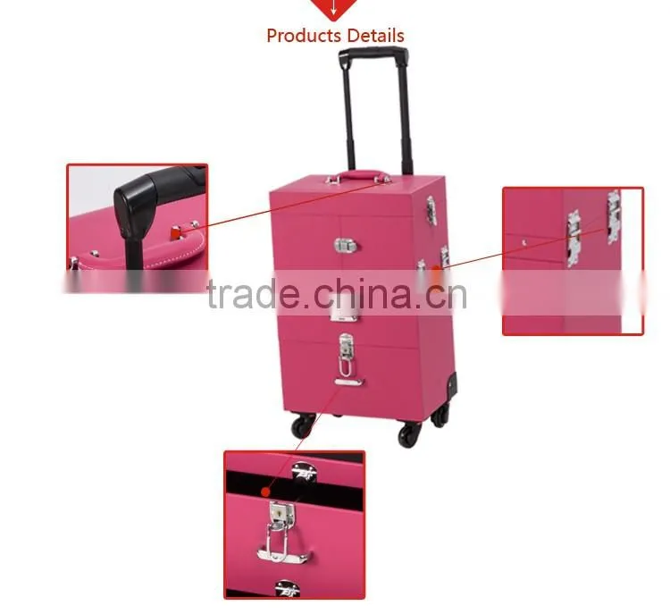 2015 Hot Recommend Pink Pvc Rolling Nail Polish Package Case
