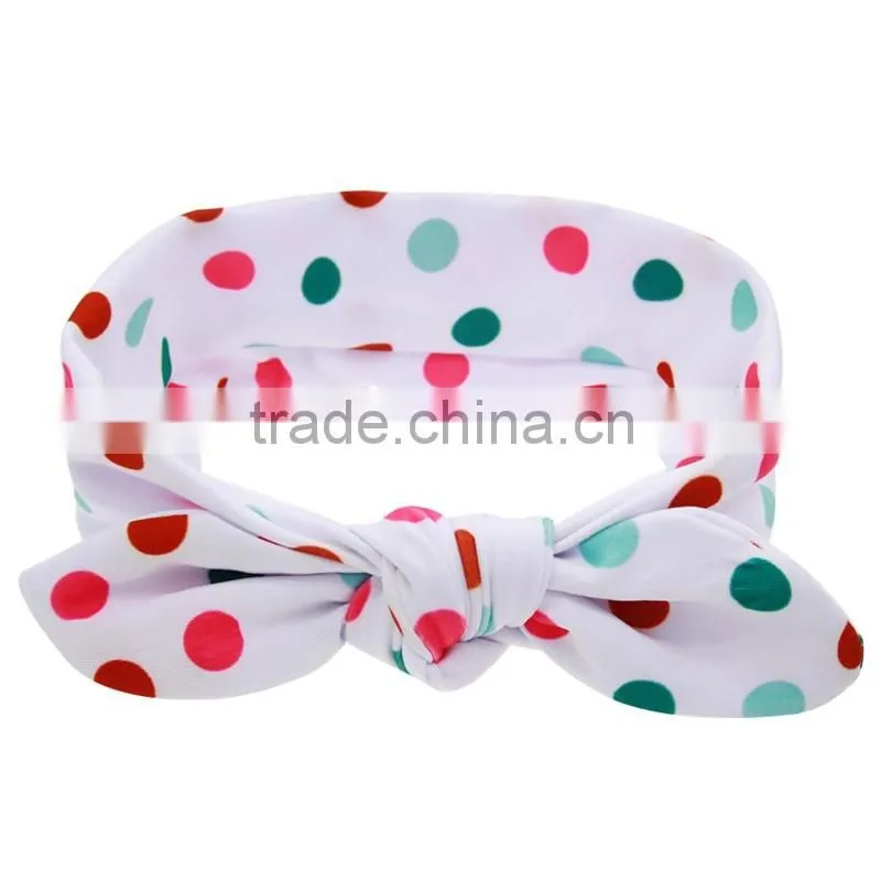 adjustable elastic headbands with bow -knitted bow headwraps -wholesale rabbit ear Christmas headband