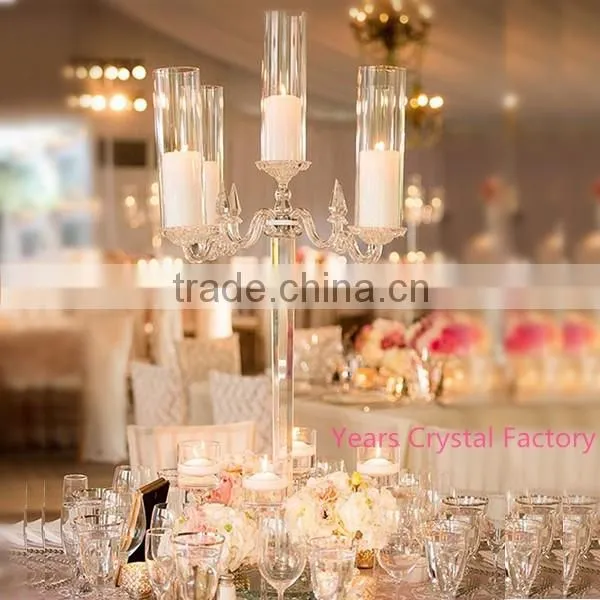 beautiful crystal candelabra for wedding centerpiece decoration glass hurricanes candelabra wedding favors stand