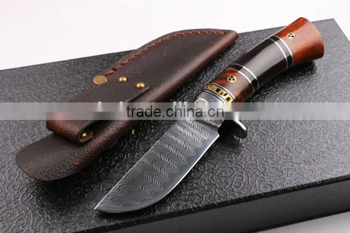OEM Damascus blade handmade small hunting knife