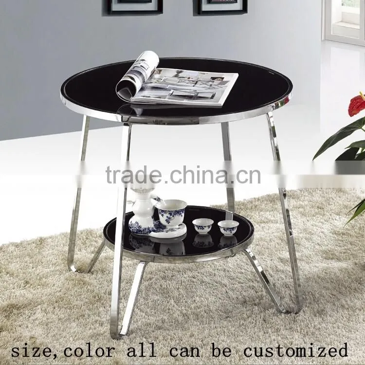 Foshan shunde modern living room save space bent glass nest coffee table