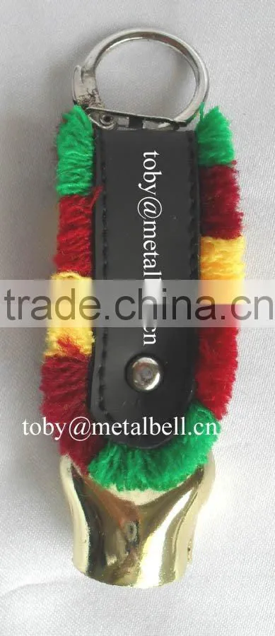 1''mini metal cow bell keyring A4-C017 with strap as souvenirs (E316)
