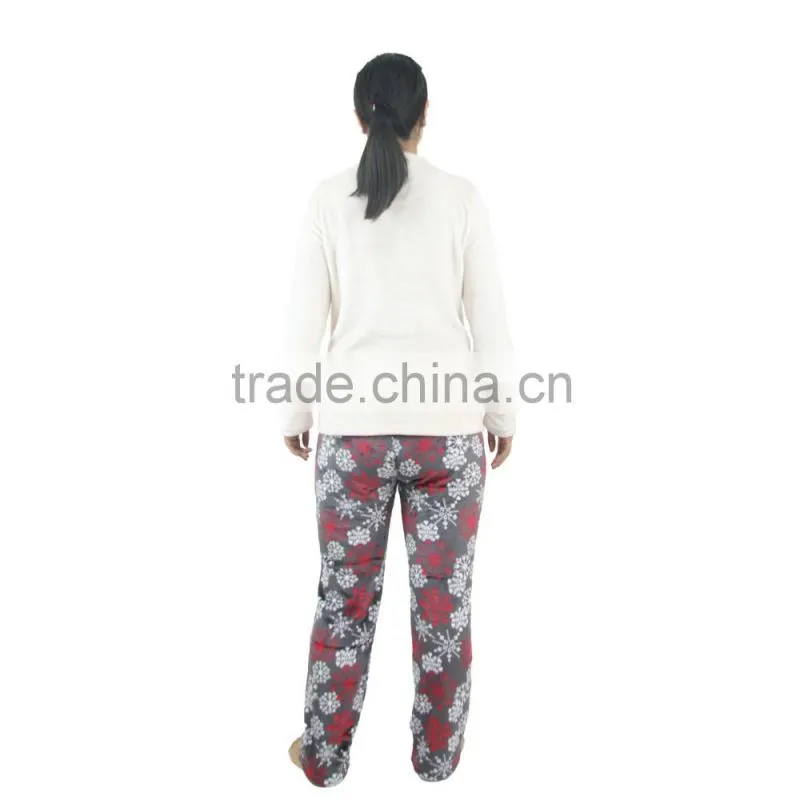 Kevince flannel pyjamas set hedgehog emb knitting woman MOQ 1000set OEM factory directly