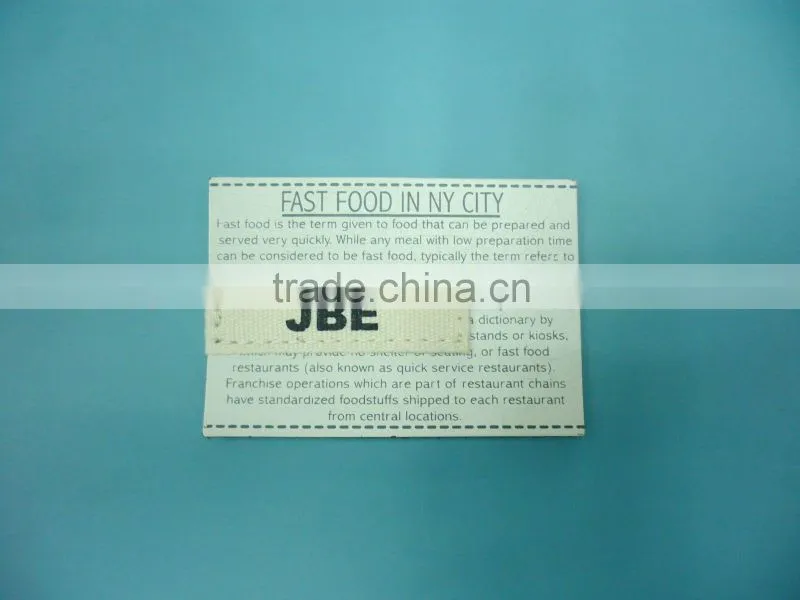 Real leather with clothing label for garment