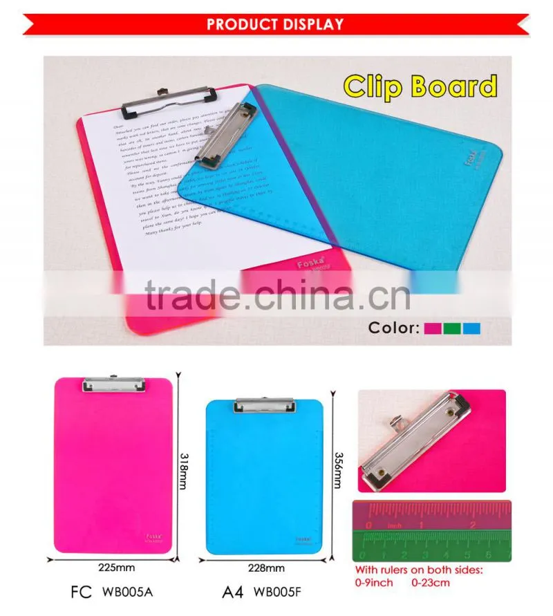 PS A4/FC Clip Board/Clip Board with Metal clip.
