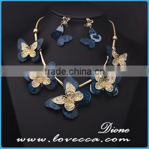 New wholesale butterfly luxury necklace sets for party gift jewelry