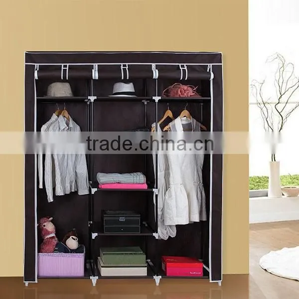Assemble Multi-compartment Collapsible Closet Cabinet Wardrobe, Non-woven Fabric Wardrobe Cabinet