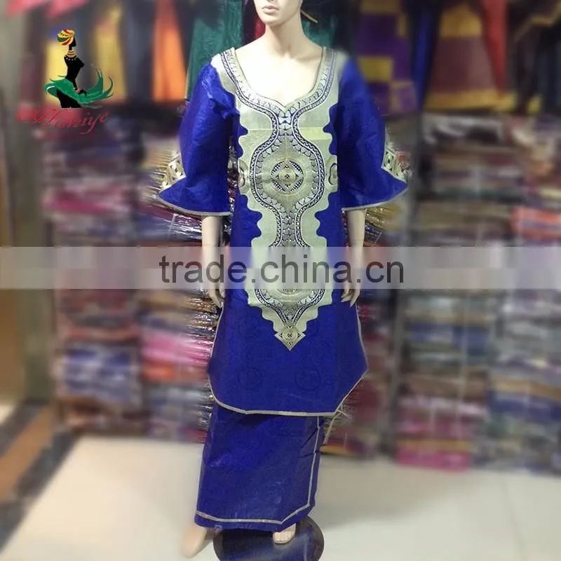 Fashion bazin riche broderie dress african bazin embroidery design 2016