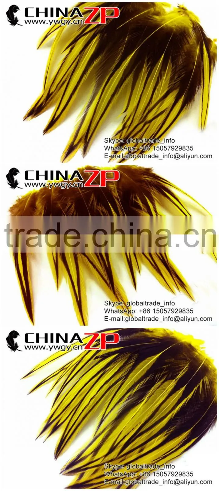 ZPDECOR Directly Sale Top Quality Colored Sunshine Yellow Lace Medium Rooster Cape Feathers