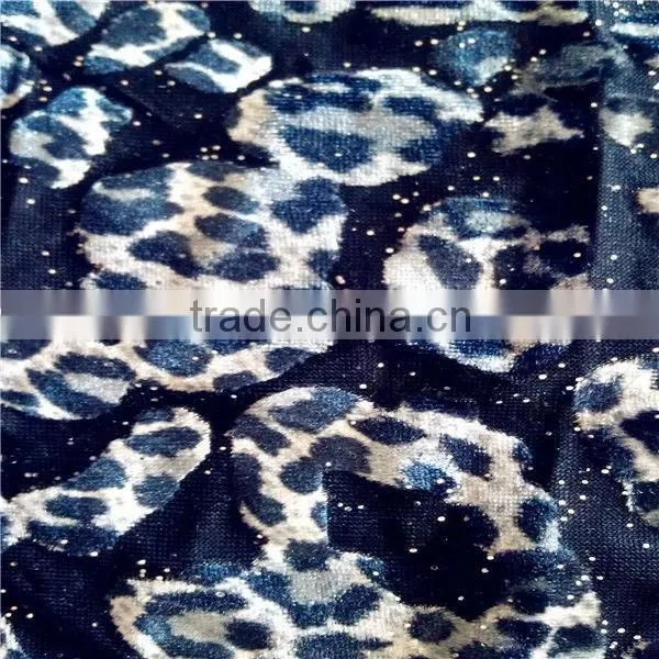 lepord burn out velvet fabric for T-shirt fabric