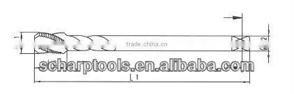 Blind hole machine tap spiral flute machine tap HSS