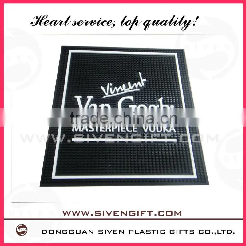 Custom branded raffia soft Pvc Bar Mats