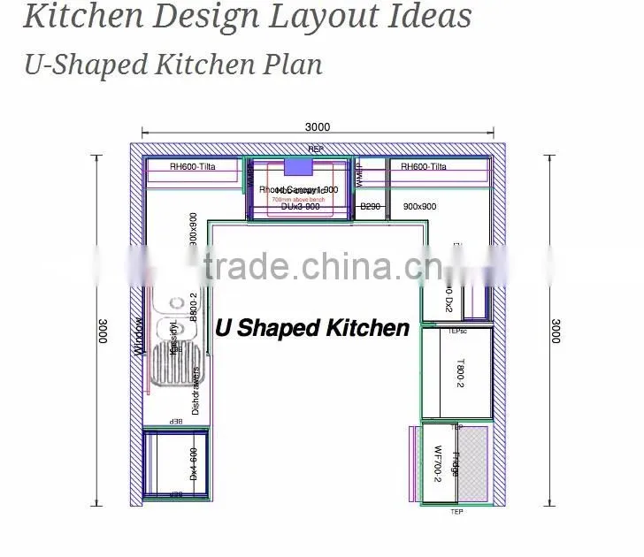 Customized MDF lacquer kitchen cabinet interior design