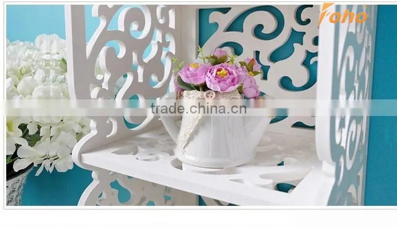 carved pattern household plastic storage rack in white color FH-BL0742