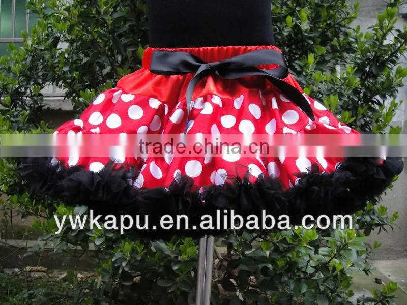 Romantic tutu fluffy tutu skirt with ribbon for kids satin tutus skirt