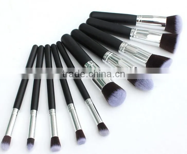 Wholesale makeup brush 7 pcs cosmetic brush set luxury gold aluminum handle private label