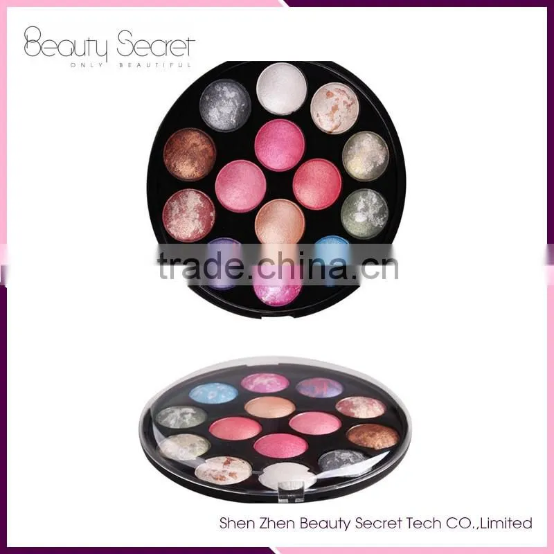 Wholesale 14 colors Baked Powder oem makeup Eyeshadow palette packaging