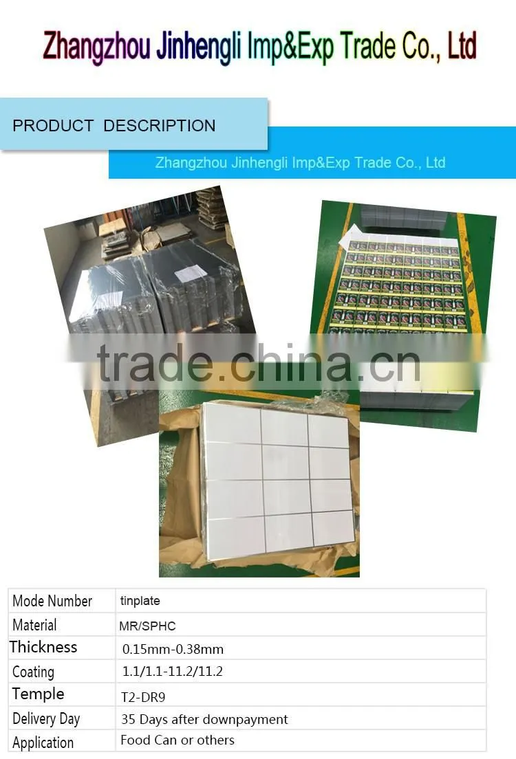 Food grade for can making use Tinplate sheet