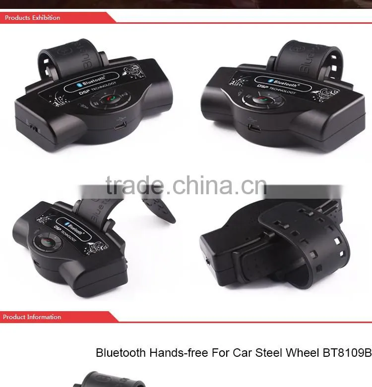 In-car Wireless FM Transmitter Car Charger MP3 Player Bluetooth Hand-Free For Steer Wheel
