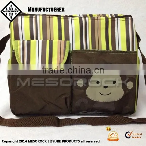 Fashion design wholesale multifunctional cotton custom mommy diaper bag