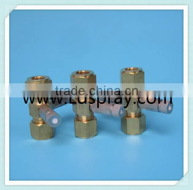 Brass threaded ferrule type 3/8 through connector with one two holes