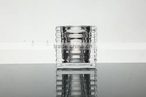 Glass candle holder square shape crystal candle holders