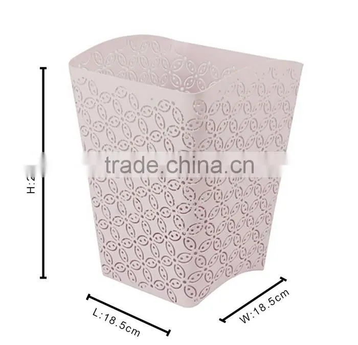 Arc-shape Metal Punched Decorative Trash Can For Home/Office