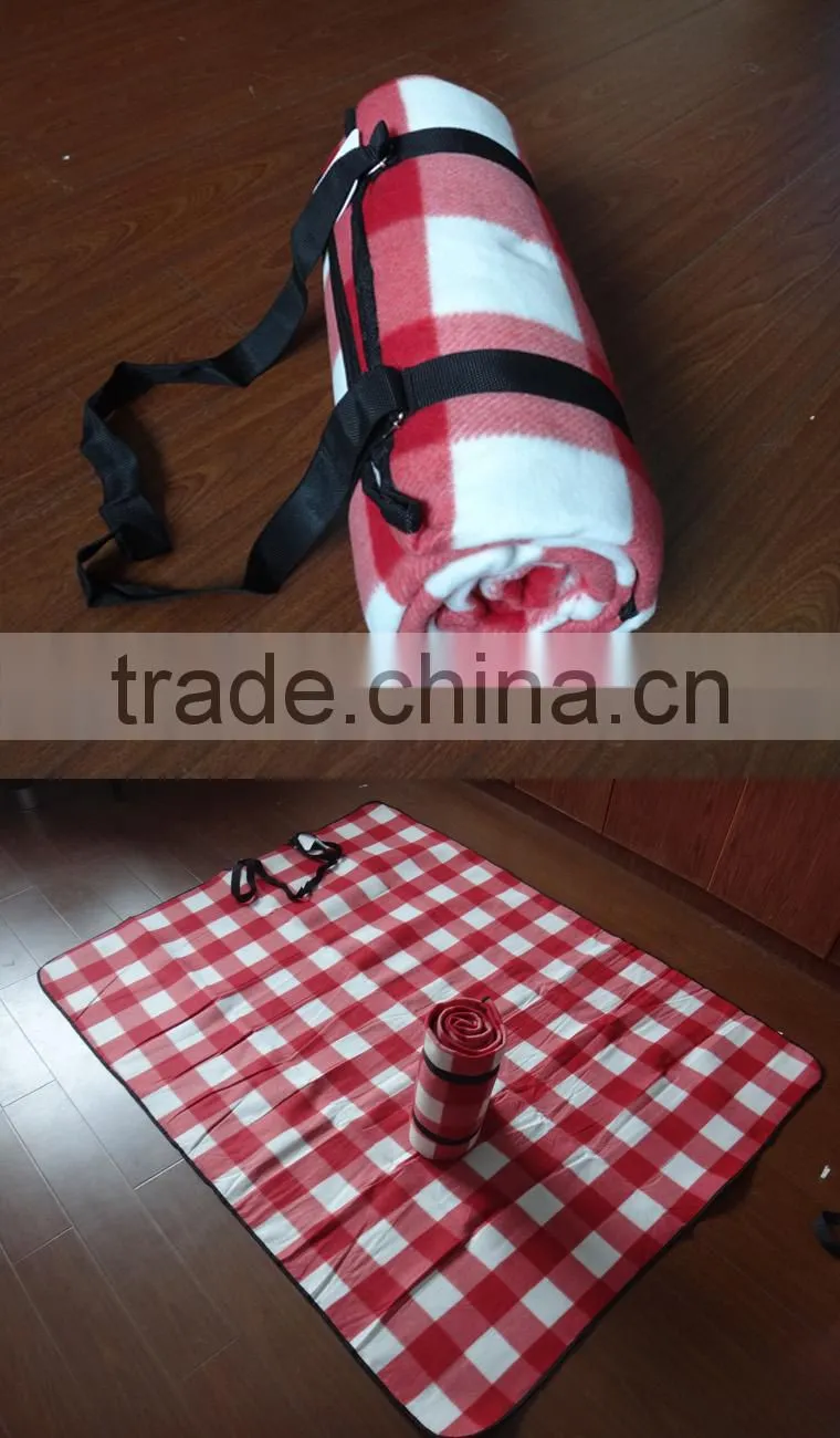 custom wholesale flannel fleece picnic blanket, picnic mat