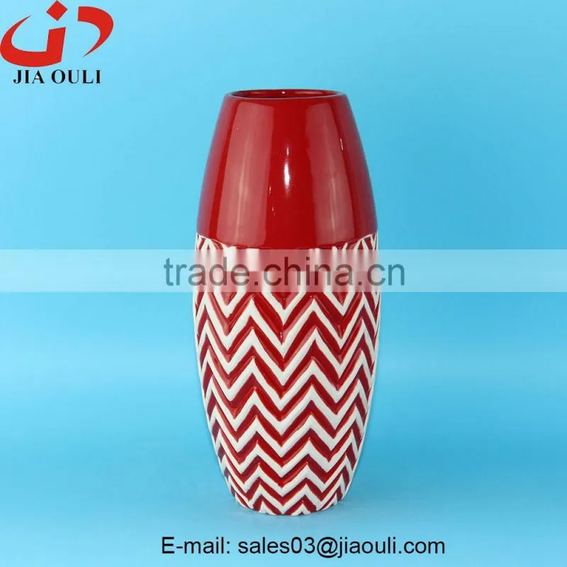 BSCI Certificate Factory wedding table centerpieces red chinese ceramic vase