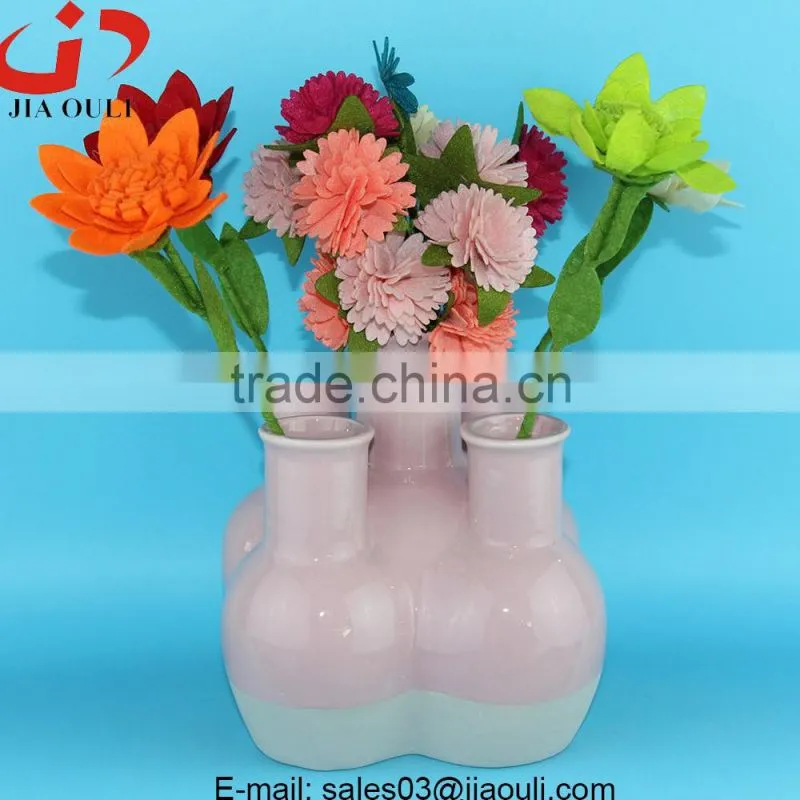 2016 new design ceramic vase, unique vases for home decoration