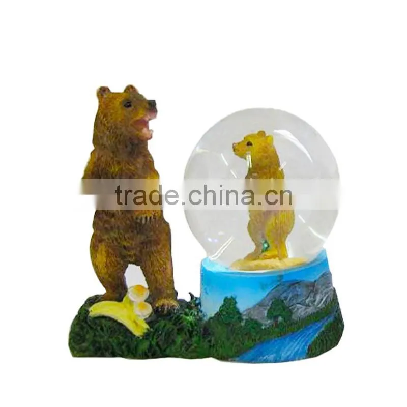 polyresin souvenir water globe with zebra