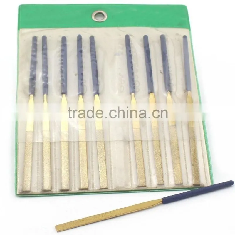 10Pcs 5.5" 140x3mm Diamond Coated FLAT Files Titanium File Watch Jewelry Repair