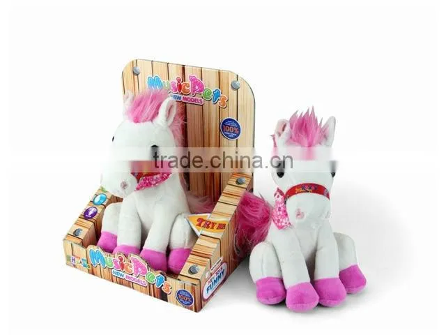 new item plush b/o cheap toy horse with music CE