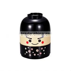 Japanese Kokeshi Bento Lunch Box Samurai Geisha Kids lunch