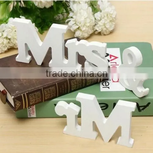 Cheap Mr & Mrs Wedding Reception Solid Wooden Letters Table Top Centrepiece Decoration