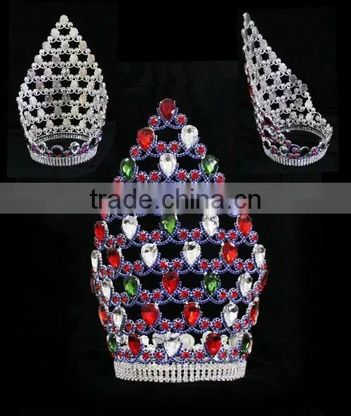 Crystal Fashion Wedding Crowns Headband In Green And Red Color